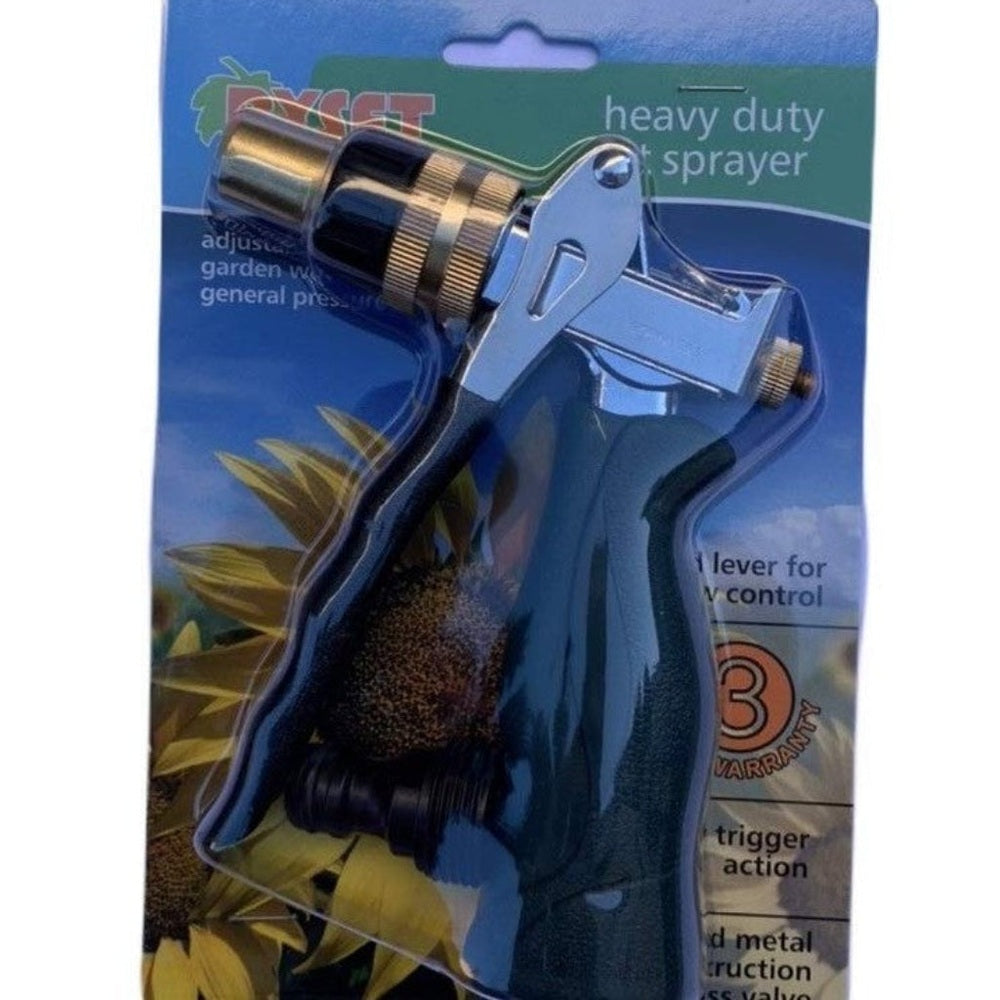 Heavy-duty spray gun with packaging featuring sunflower images