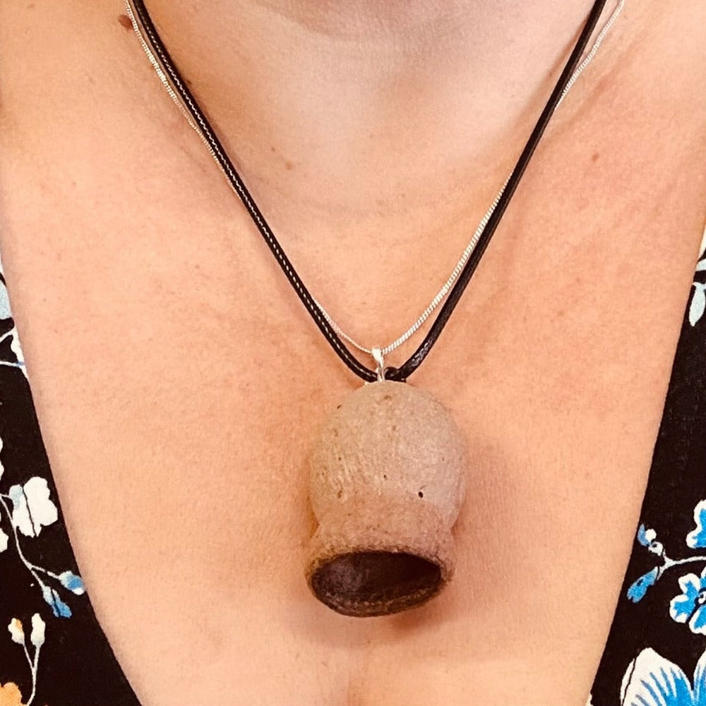Foraged Seed Pod on Cord Necklace, Urban Revolution.