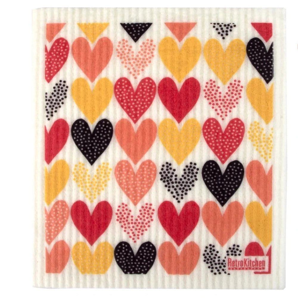 Compostable Sponge Cloths from RetroKitchen - Hearts.