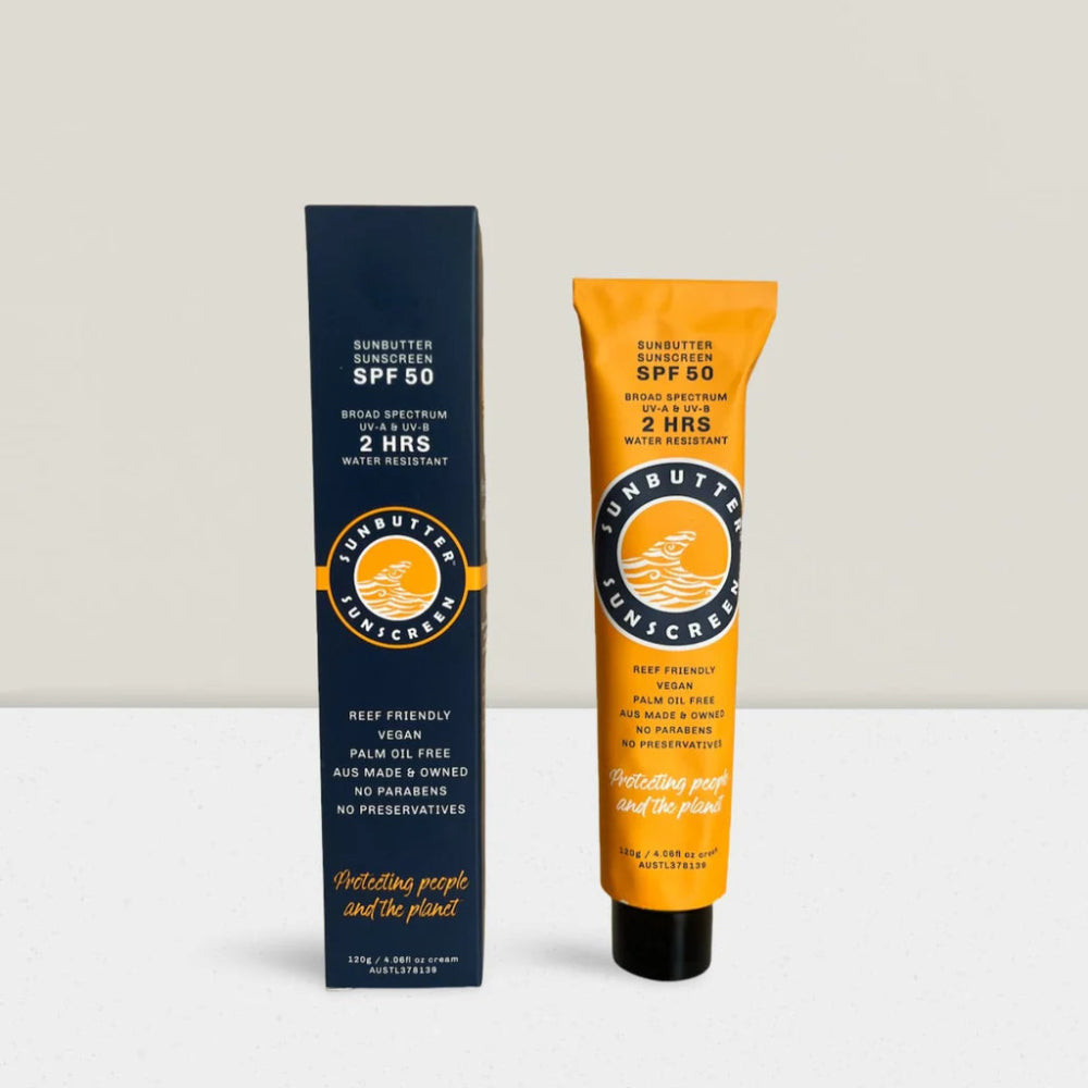 Sunbutter Sunscreen in Metal Tube 120g with Box Packaging