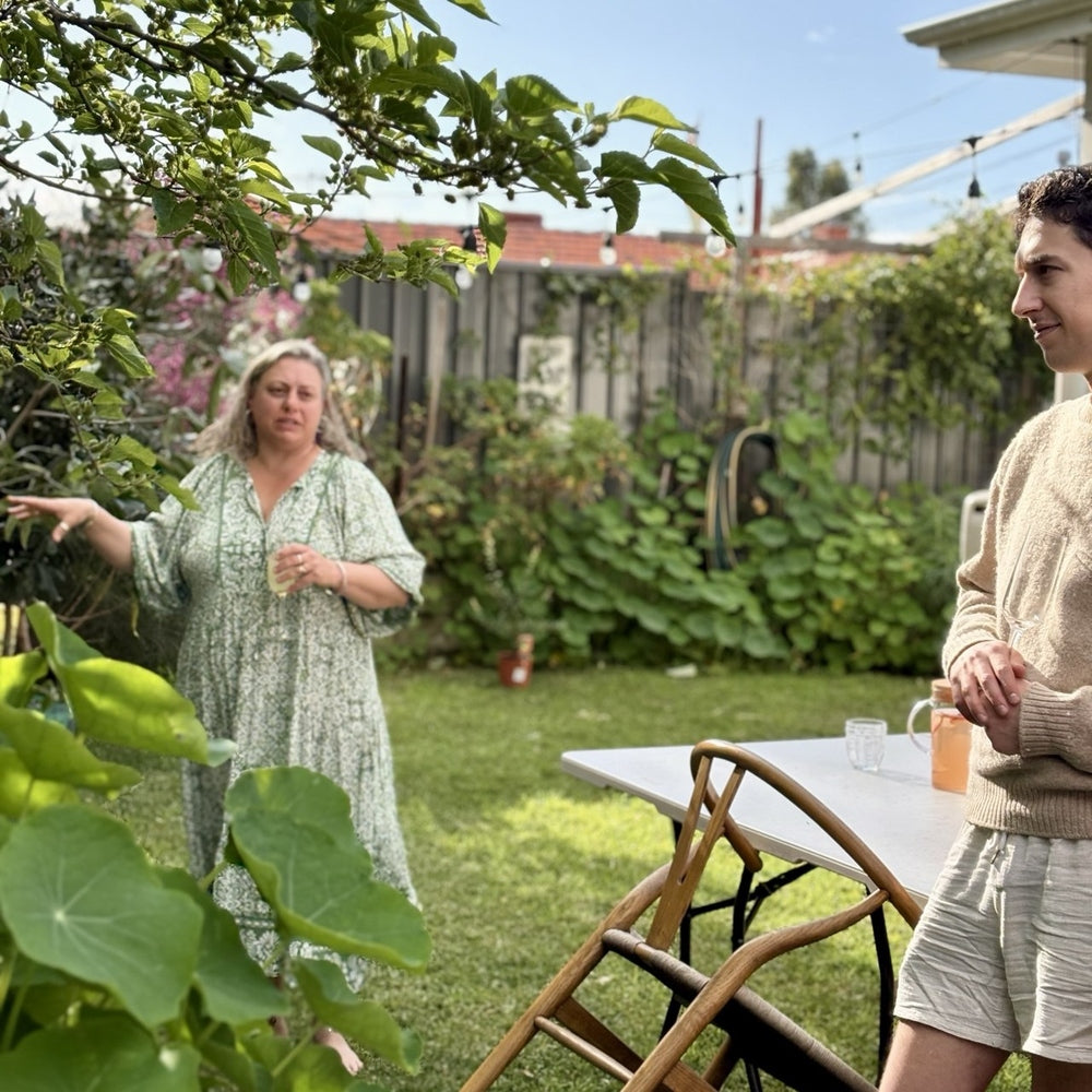 Bec Gardiner presenting workshop in Perth permaculture garden
