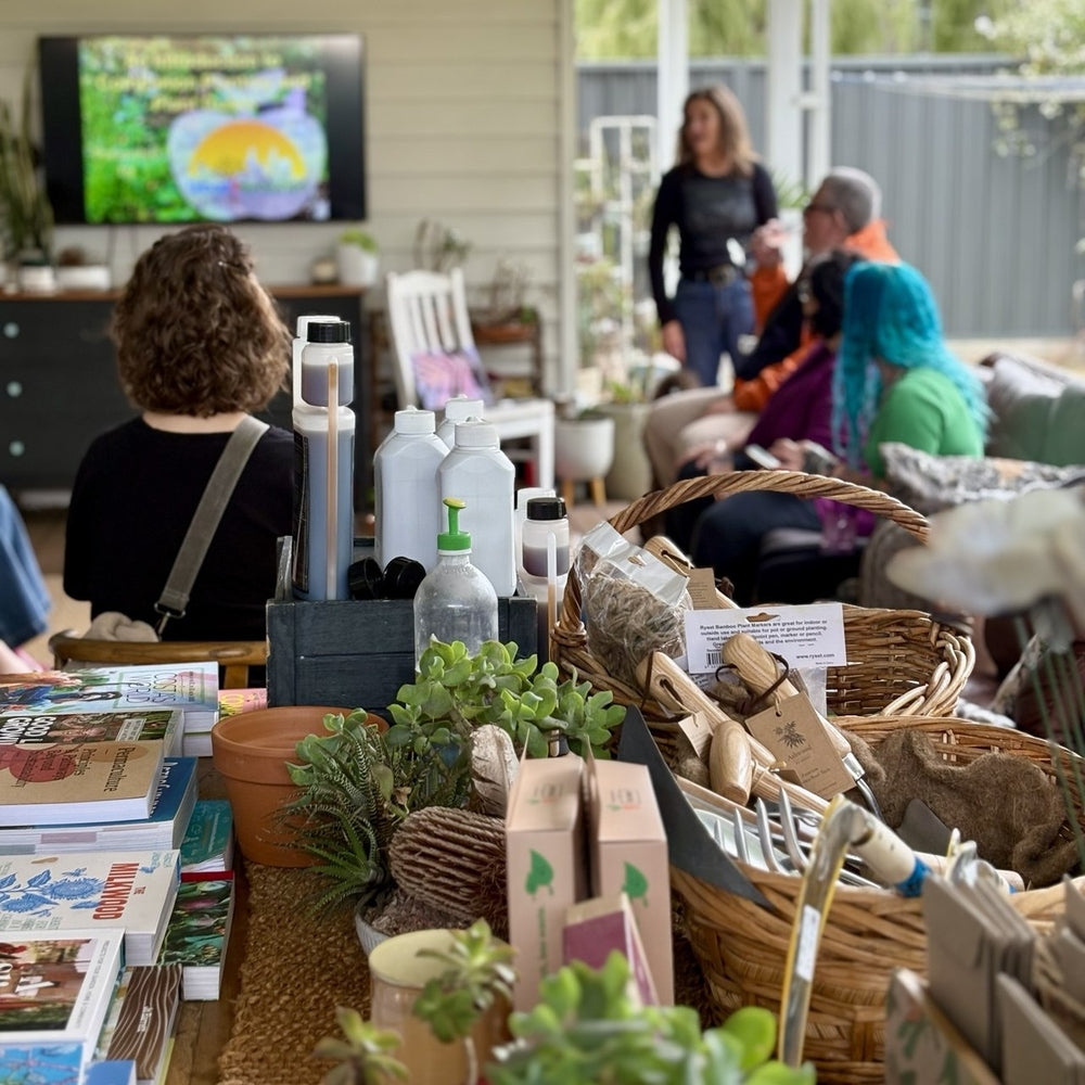 Workshop presentation in permaculture garden