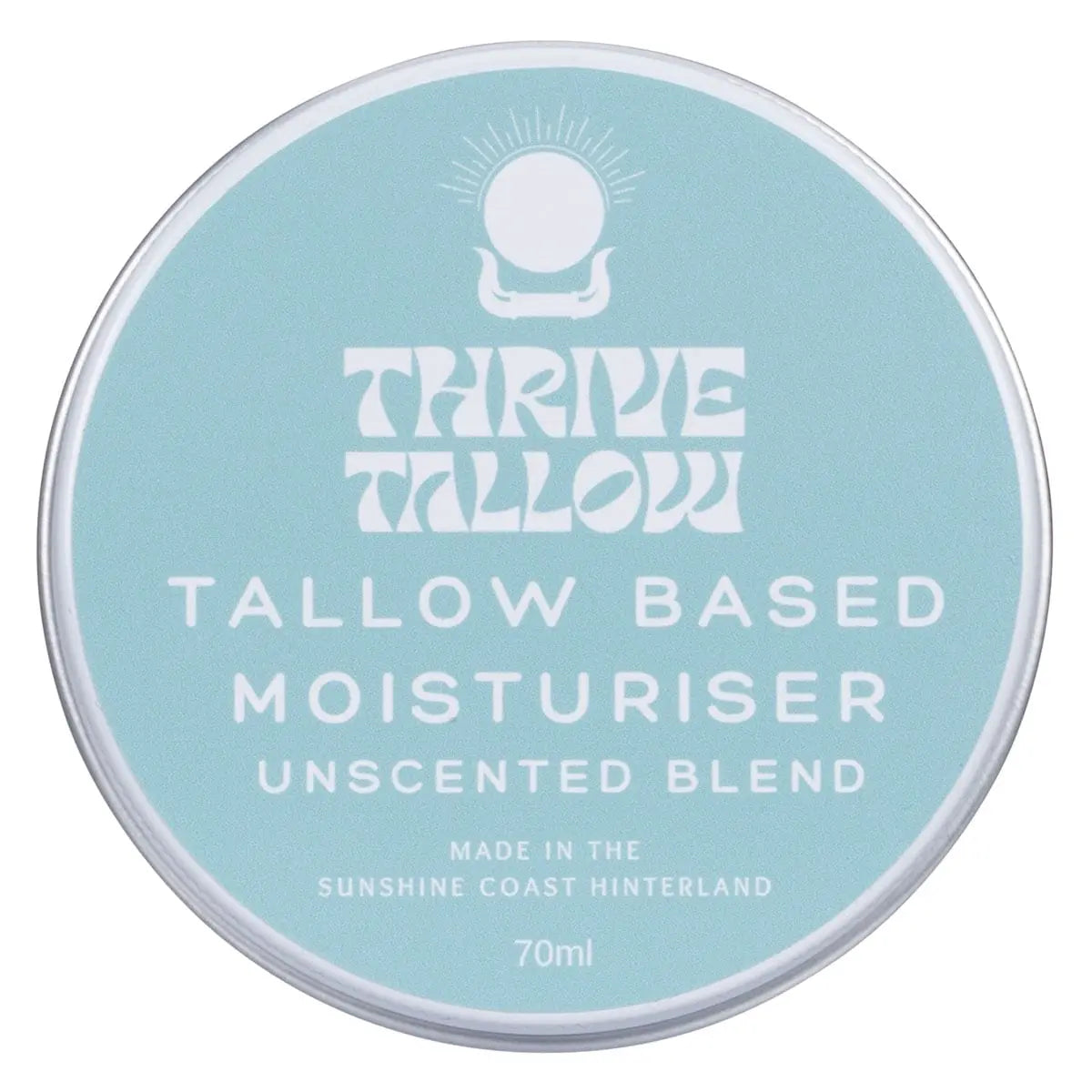 Thrive Tallow Tallow Based Moisturiser, free from fragrance. Made in the Sunshine Coast Hinterland.
