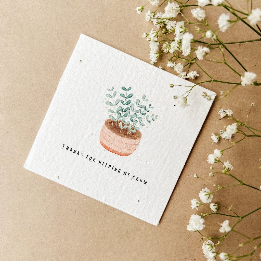 Thanks for Helping Me Grow Plantable Gift Card from The Paper Daisy Co - Urban Revolution.
