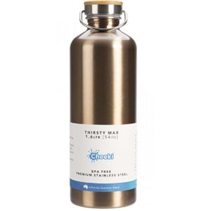 CHEEKI Stainless Steel Bottle Thirsty Max - 1.6L in Champagne.
