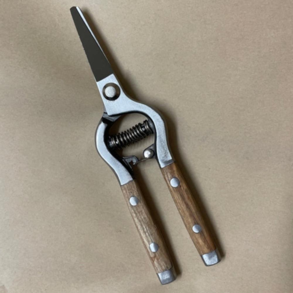 Ashwood Traditional Garden Flower Snips with Stainless Steel Blades and Ash Wood Handles.