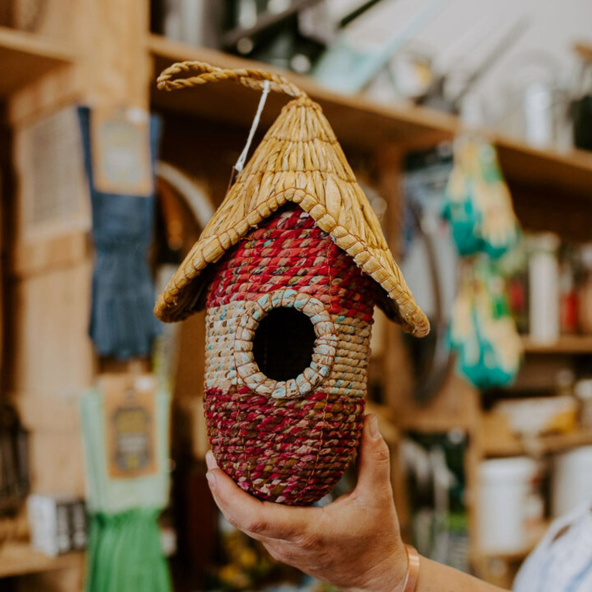 Fair Trade Upcycled Saree Birdhouse
