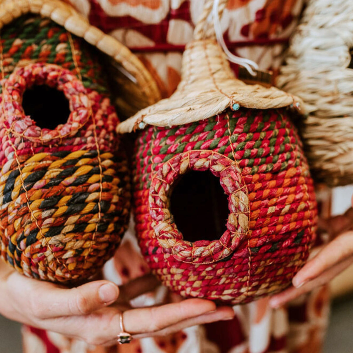 Fair Trade Upcycled Saree Birdhouse