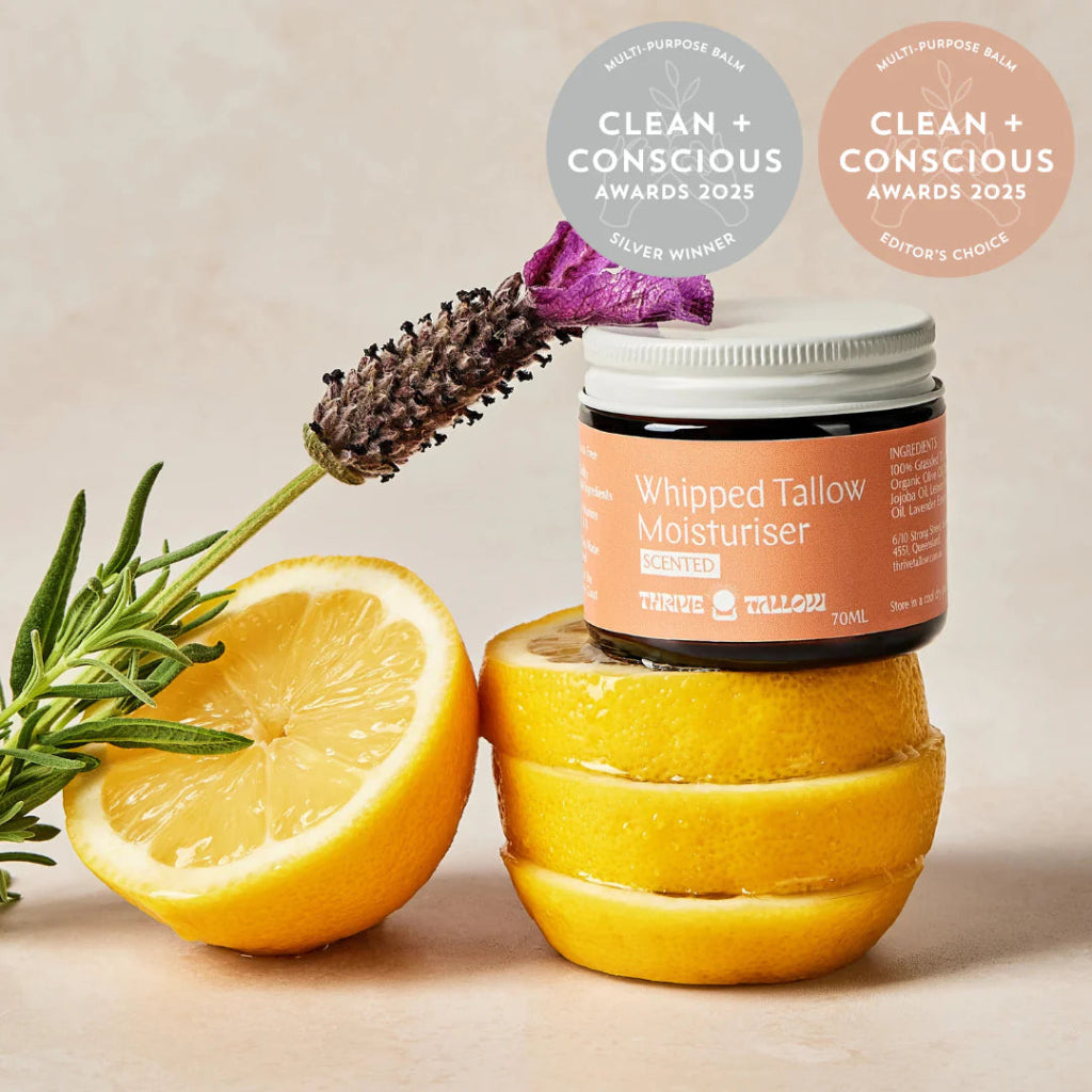 Whipped Tallow Moisturiser with Lemon and Lavender Scent  from Thrive Tallow.
