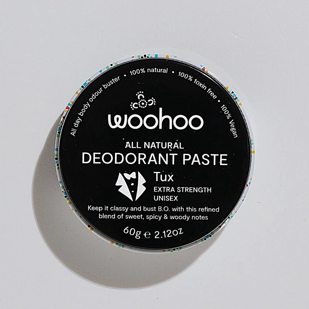 Woohoo Tux Extra Strength Unisex Deodorant Paste in 60g Tin, Urban Revolution.