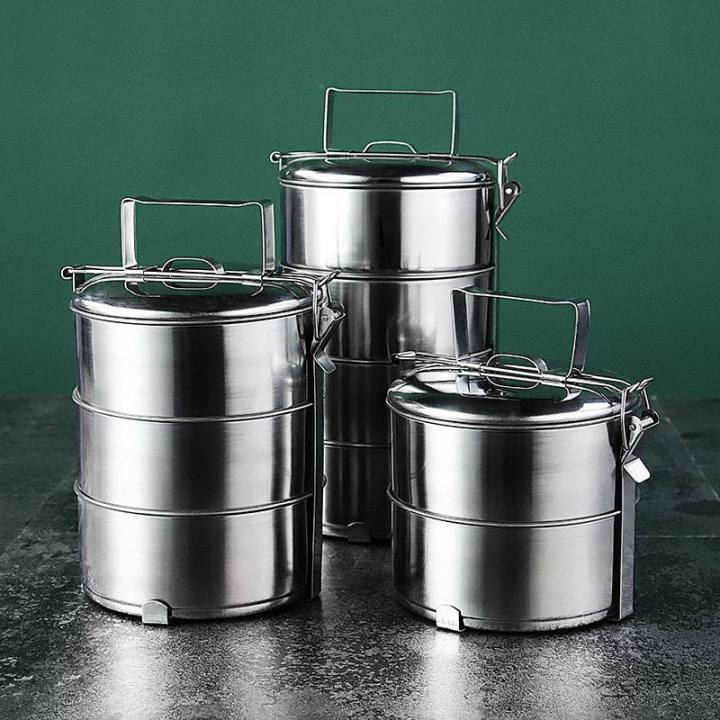 Tiffin 4 Tier Stackable Lunch Box - 1100ml - Stainless Steel