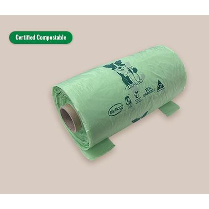 Roll of compostable dog poo bags