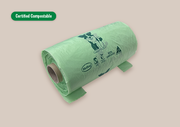 Roll of compostable dog poo bags