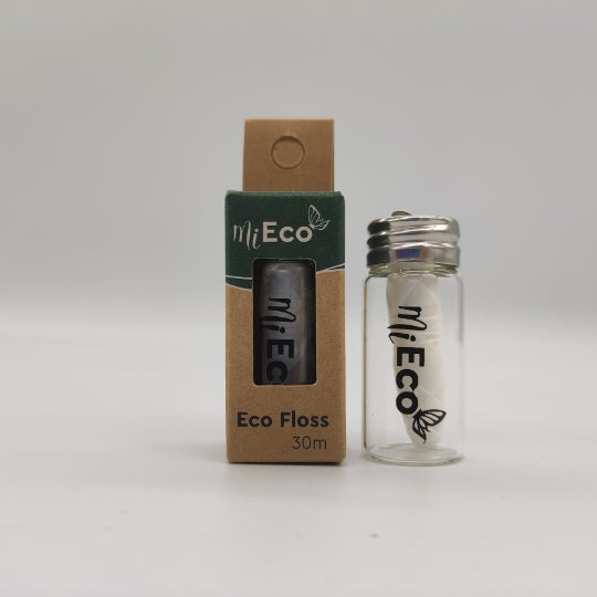 MiEco Corn Fibre Dental Floss in Glass Dispenser