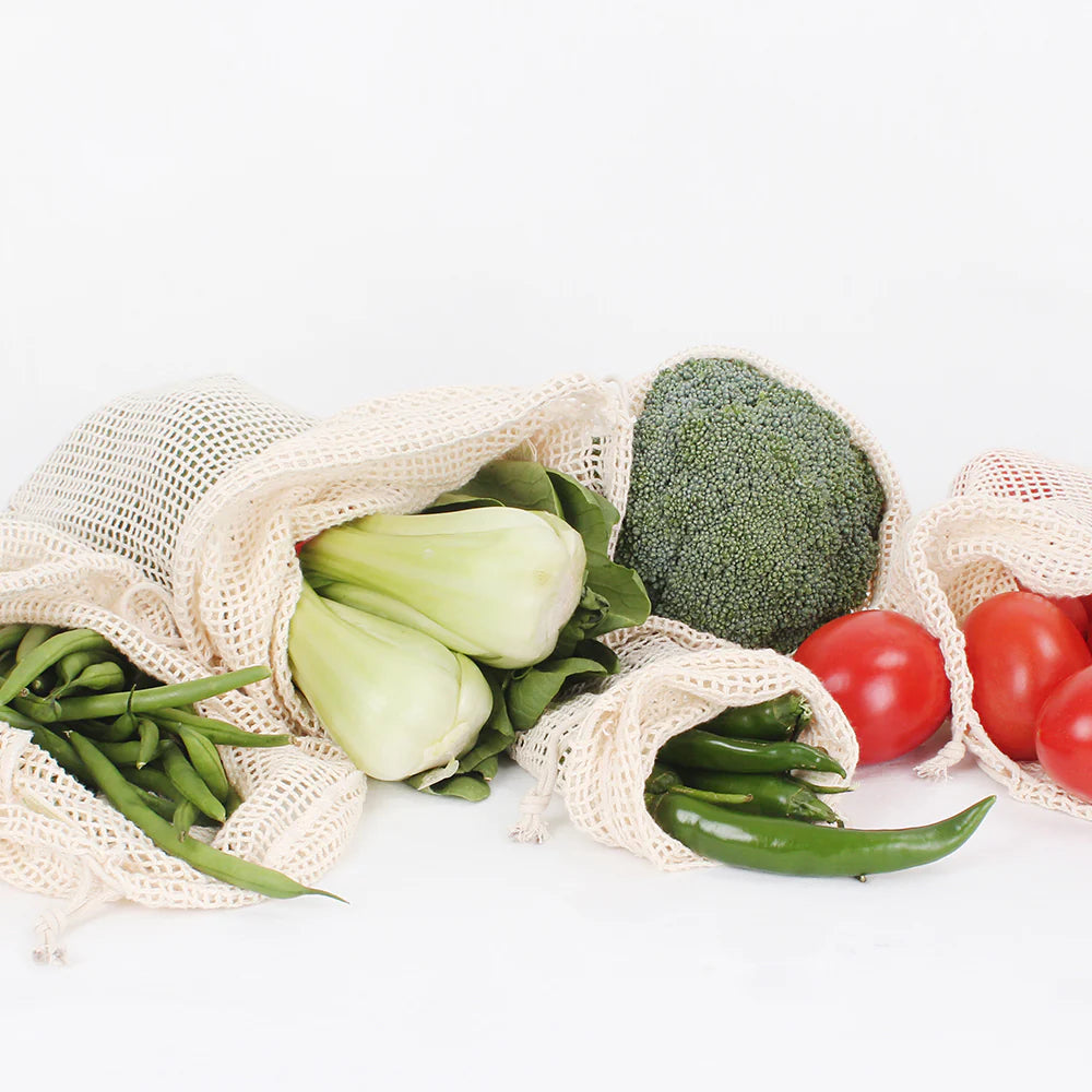 Various Vegetables in Cotton Produce Bags.