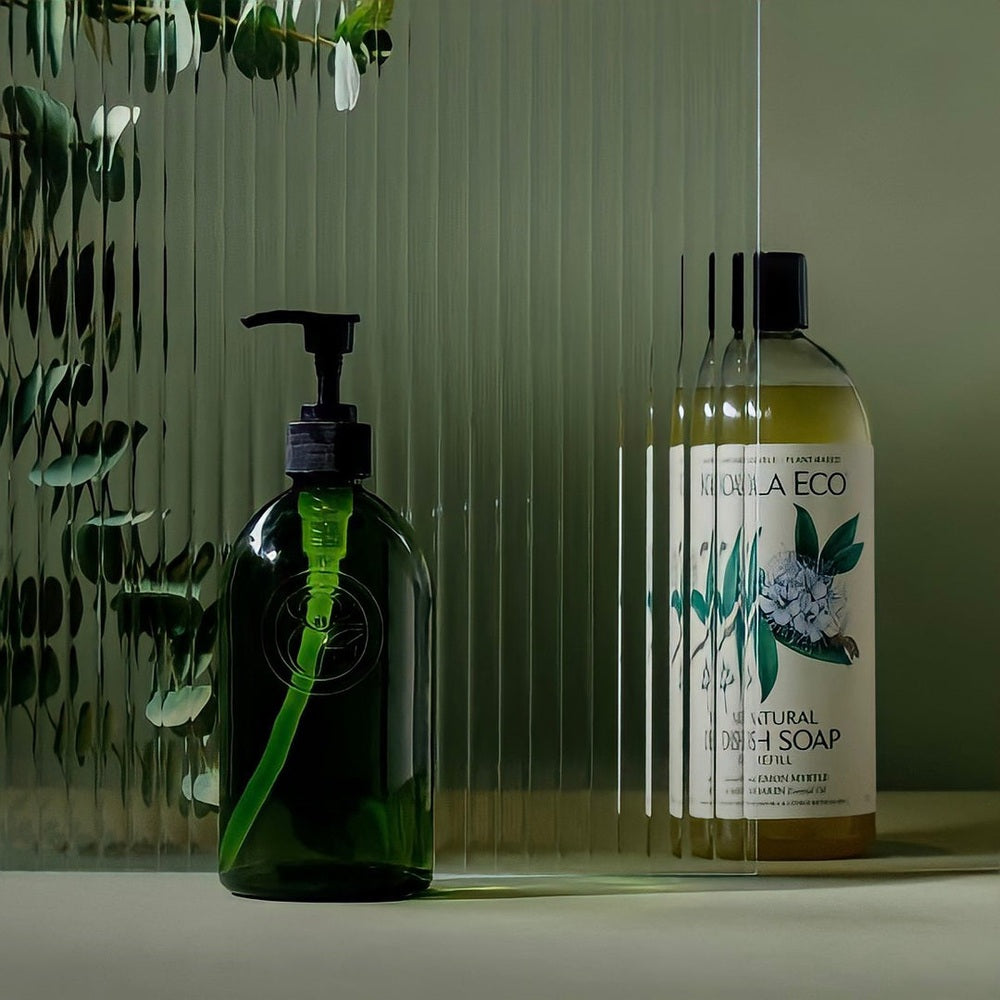 Apothecary 500ml Jade Green Glass Bottle with Pump