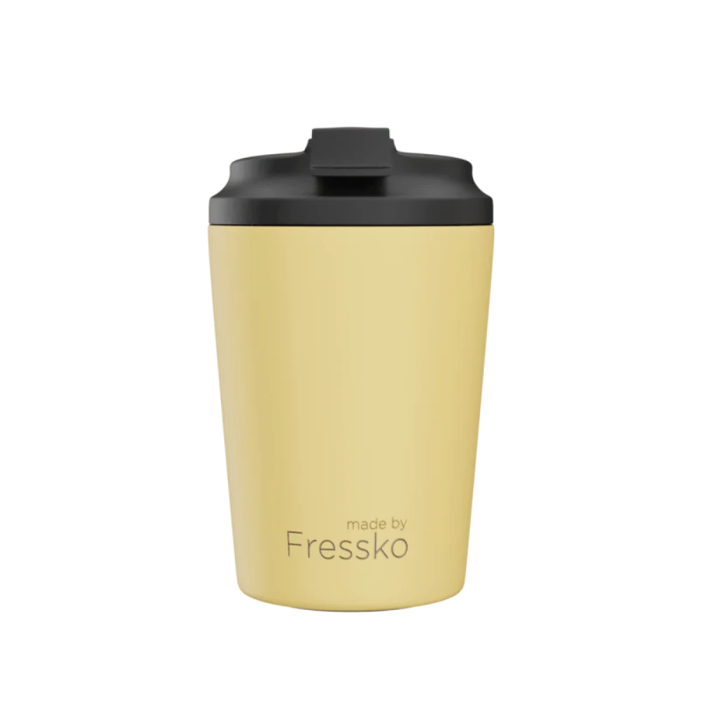 yellow insulated coffee cup