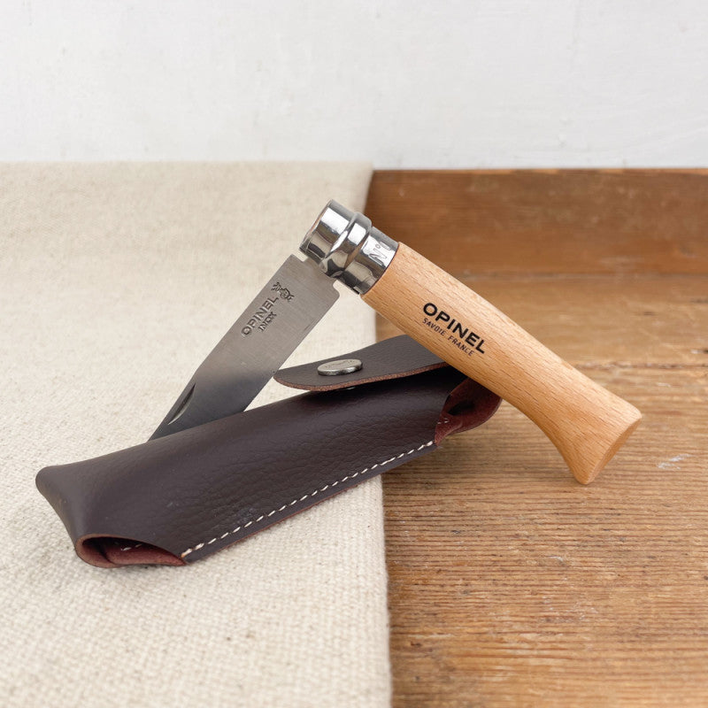 Multipurpose Knife- Opinel No 8 Stainless Steel Folding Knife with Case