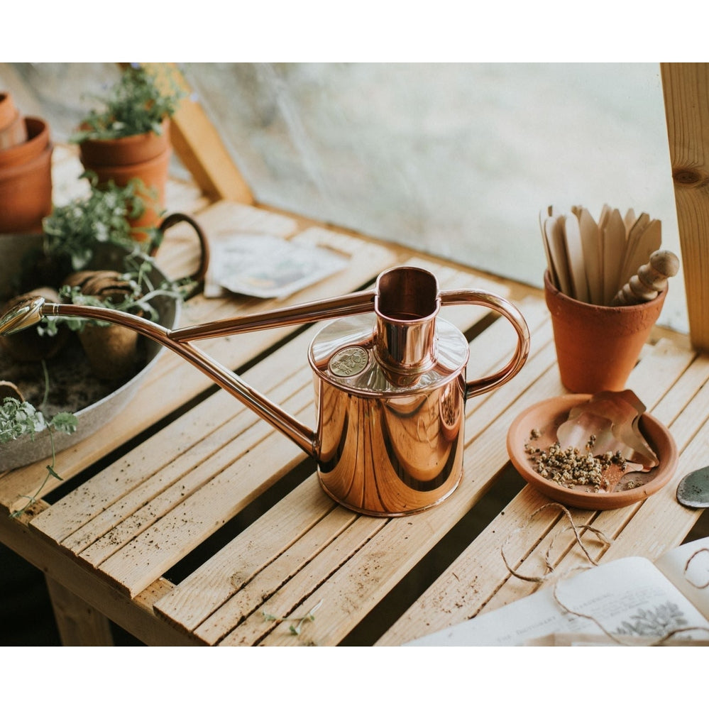 The Rowley Ripple 1L Watering Can in Copper, from Haws