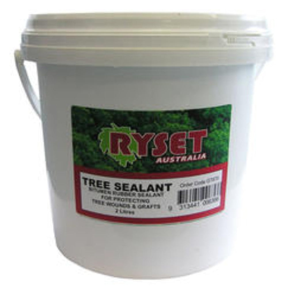 White bucket of Rysset Tree Sealant on a white background