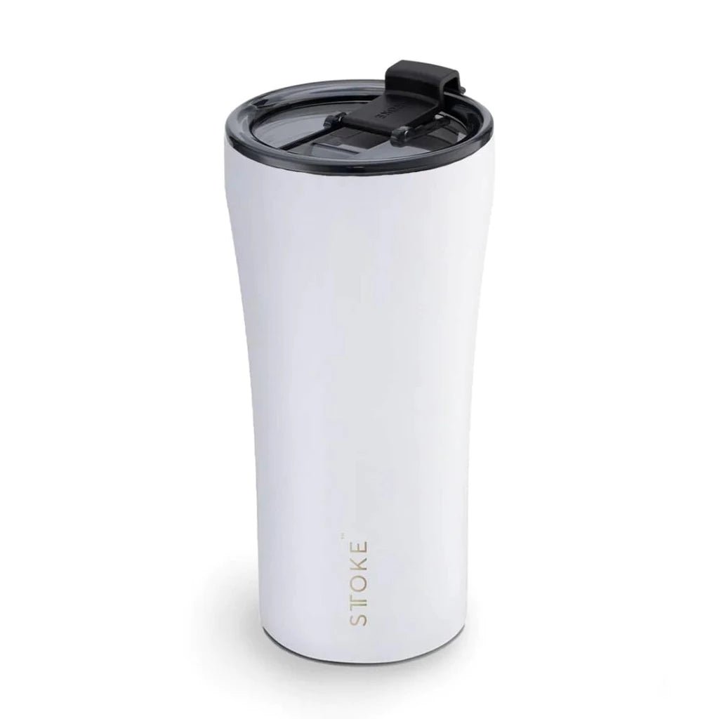 16oz Sttoke Ceramic Lined Travel Cup in Angel White