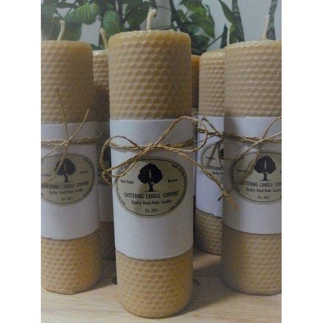 20cm Beeswax Pillar Candle, from the Chittering Candle Company - Urban Revolution
