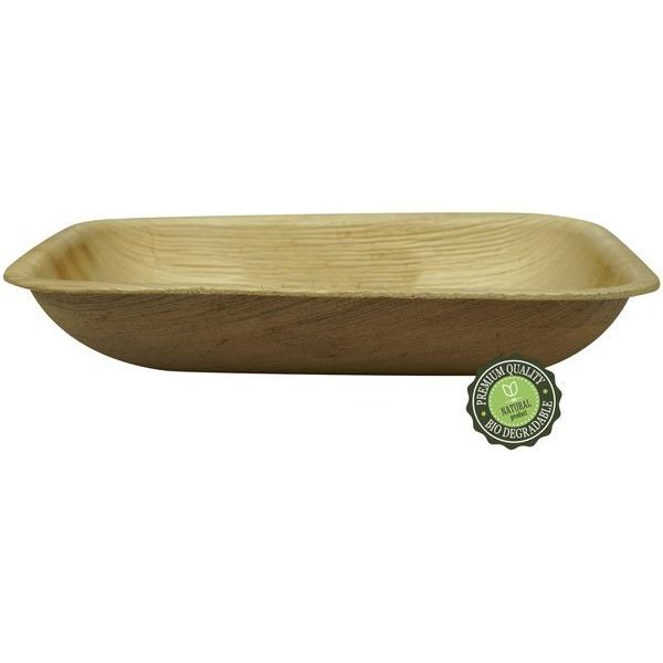 Palm Leaf Deep Rectangle Tray 9/6&quot; - Pack of 10