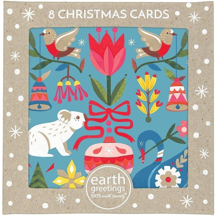 Earth Greetings 8 pack Christmas Cards - All The Trimmings