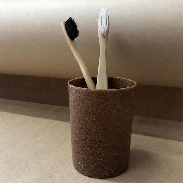 Arboform Liquid Wood Rinse Cup, from the Eco Travel Set, with Toothbrushes