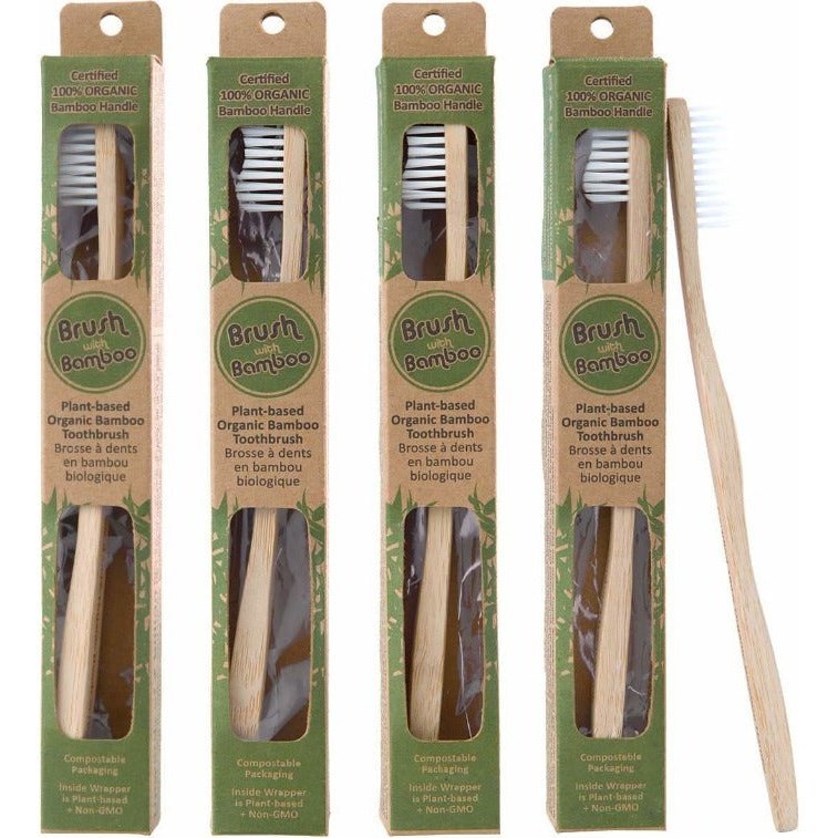 Brush With Bamboo Toothbrushes in Packaging