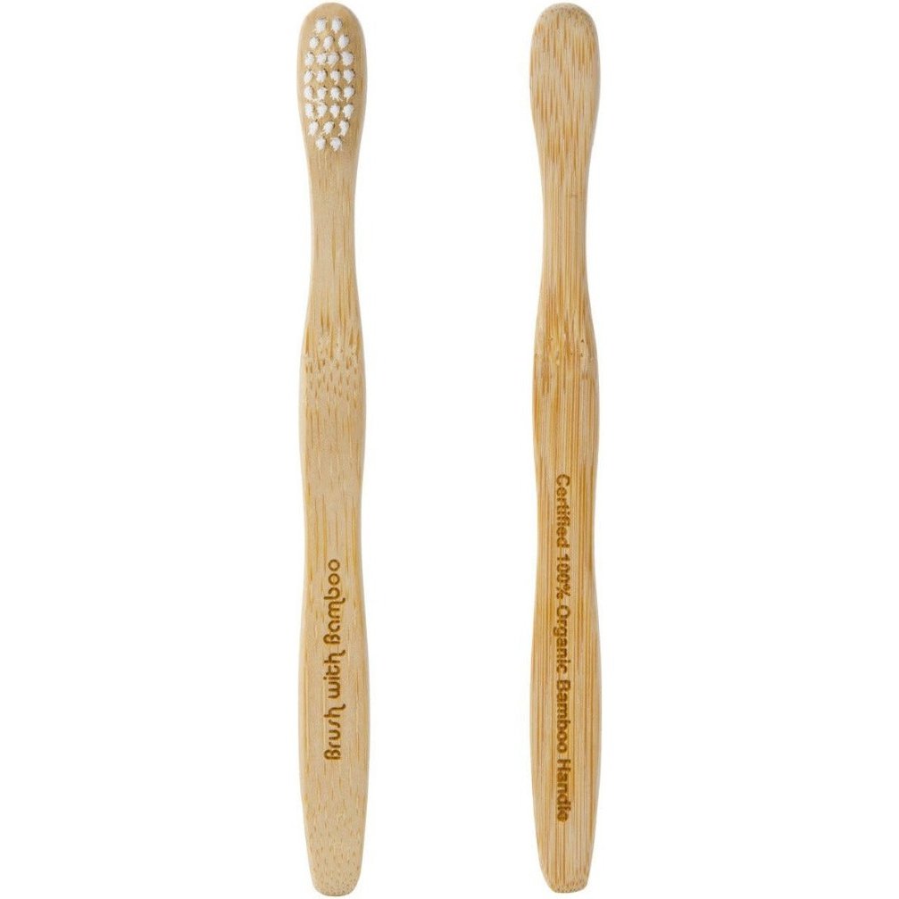 Front and Rear Views of a Brush With Bamboo Toothbrush