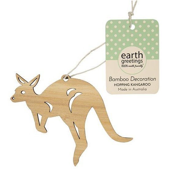 Earth Greetings Bamboo Decoration - Hopping Kangaroo