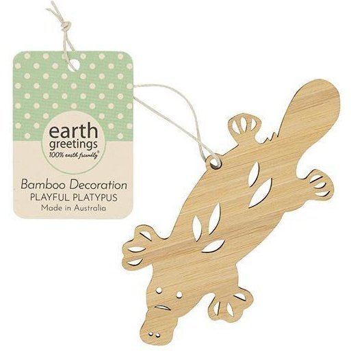 Earth Greetings Bamboo Decoration - Playful Platypus