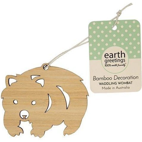 Earth Greetings Bamboo Decoration - Waddling Wombat