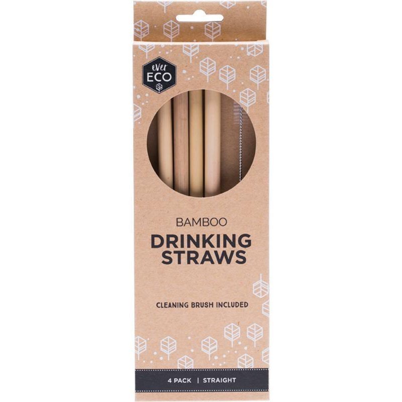 Bamboo Drinking Straws - 4 Pack