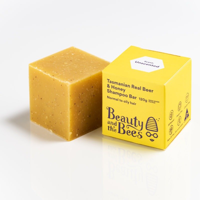 Beauty &amp; the Bees - Beer &amp; Honey Unscented Shampoo Bar for Normal to Oily Hair, Urban Revolution.