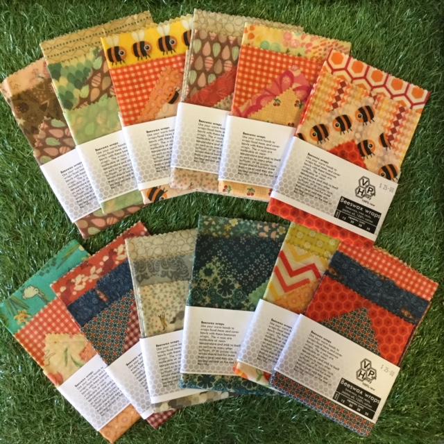 Beeswax Wraps (Set of 4) from Vic Park Honey, in Various Designs