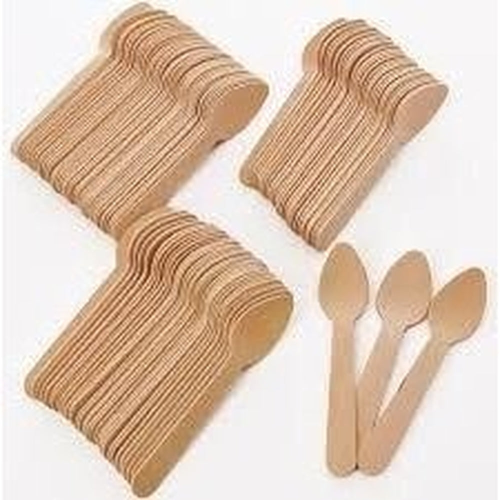 Birch Wood Desert Or Tea Spoons - Pack of 100