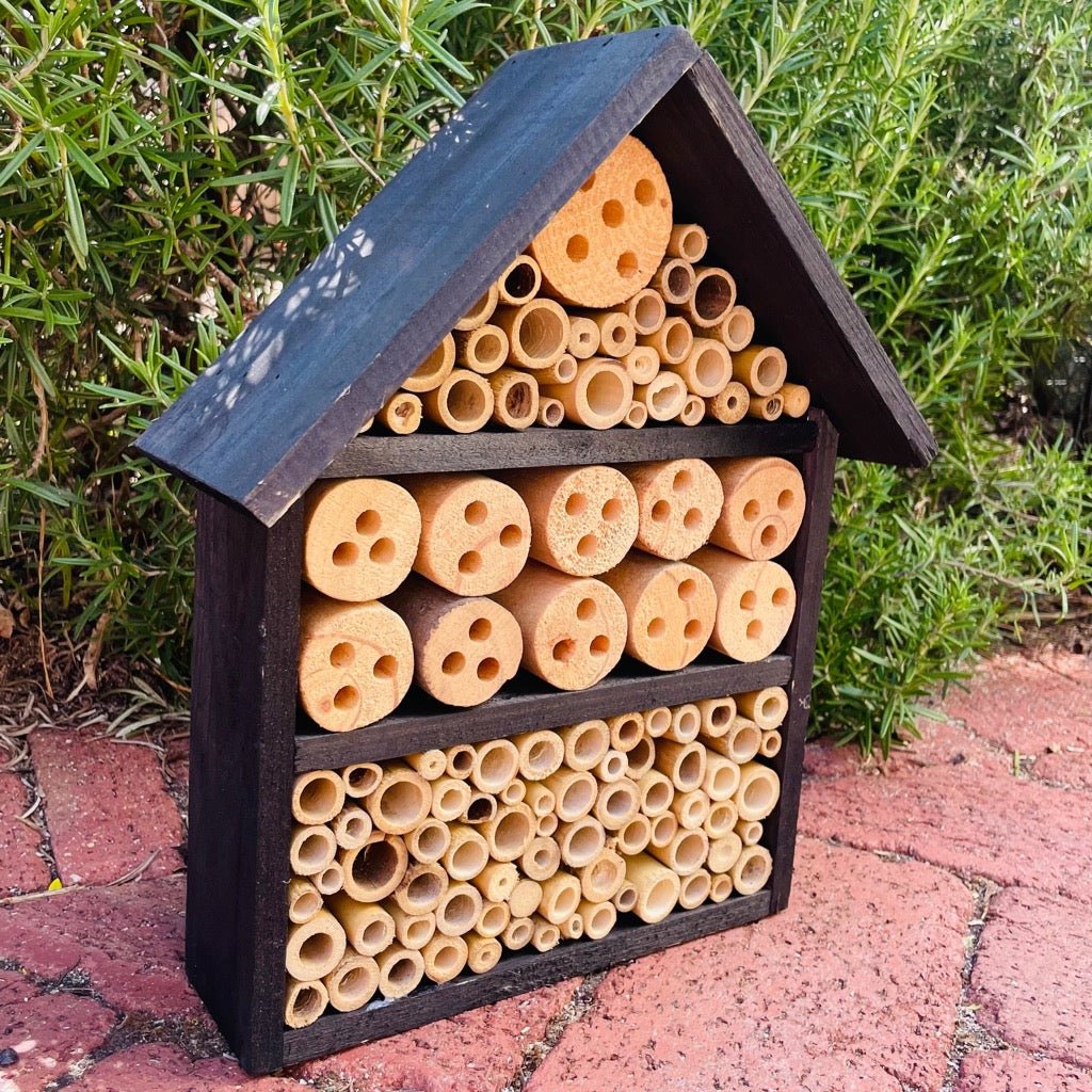 Pine Insect Hotel with Black Painted Finish