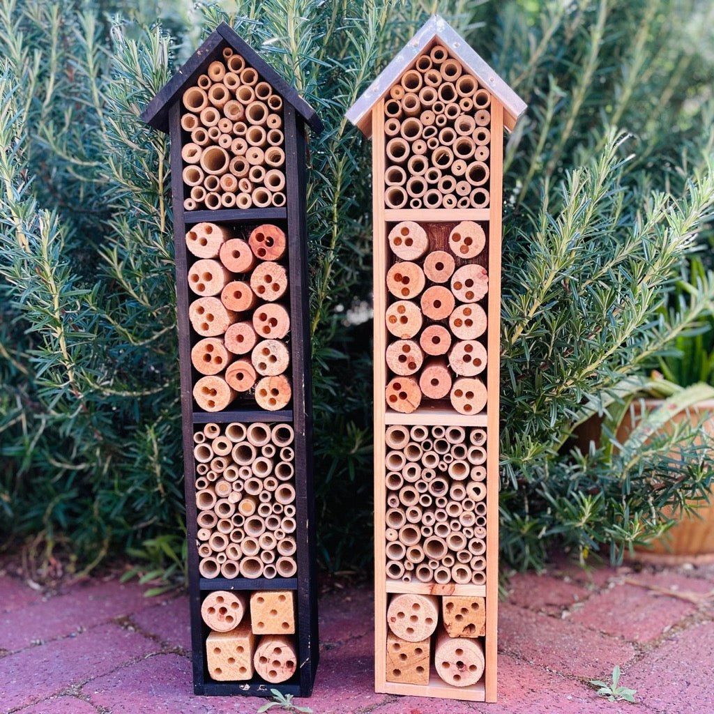 Tall Insect Hotels, Black and Natural Finish from Alfresco Gardenware