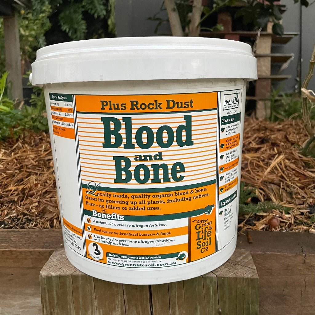 Certified Organic Blood and Bone Natural Fertiliser plus Rock Dust, Green Life Soil Co.