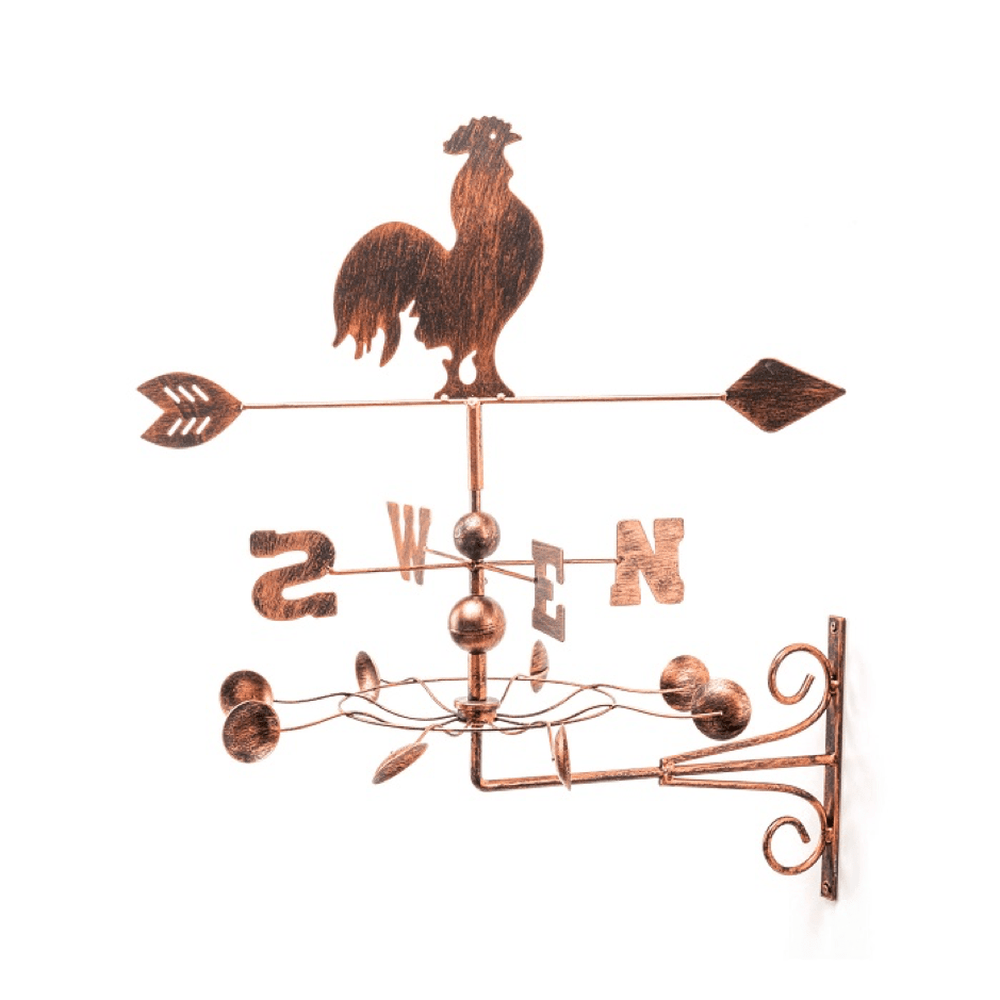 Bronze Wall Mounted Rooster Weathervane, Alfresco Gardenware.