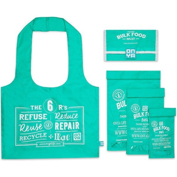 Onya Reusable Bulk Food Bag - Set Aqua  Edit alt text