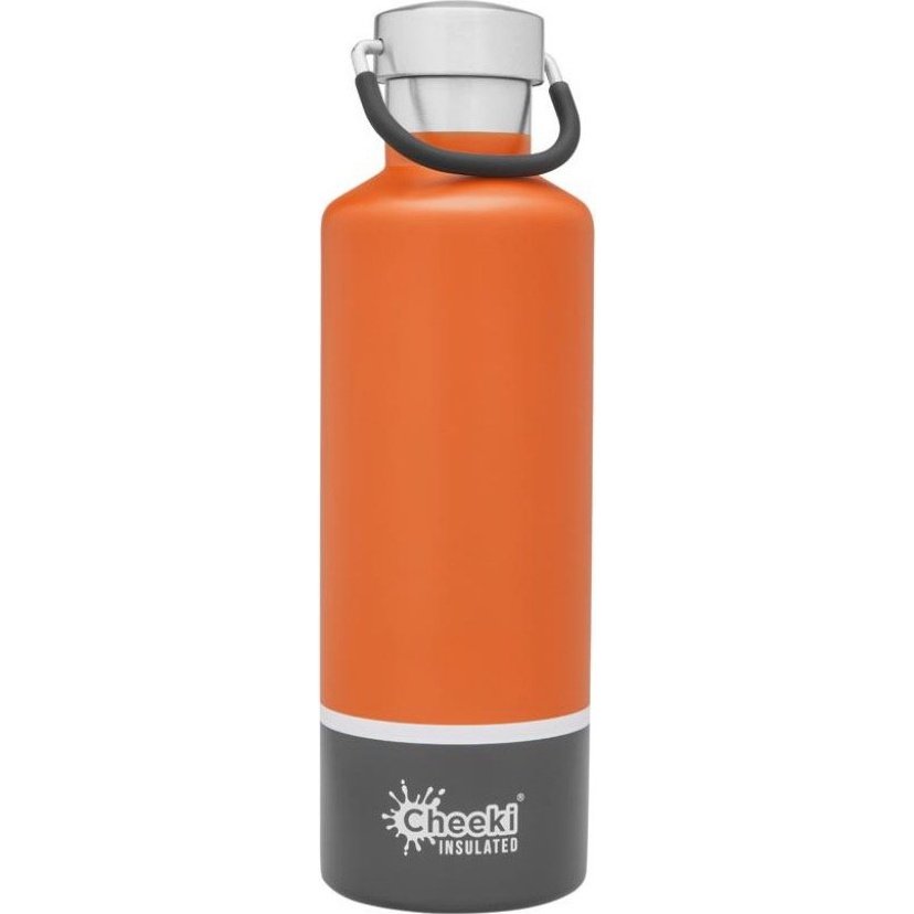 CHEEKI Classic Insulated Leak-Proof Bottle 600ml - Orange Grey