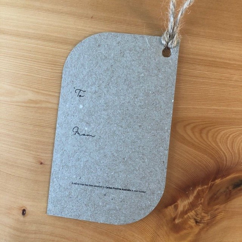 Text on the Reverse Side of a Carbon Offset Gift Tag, from Carbon Positive Australia