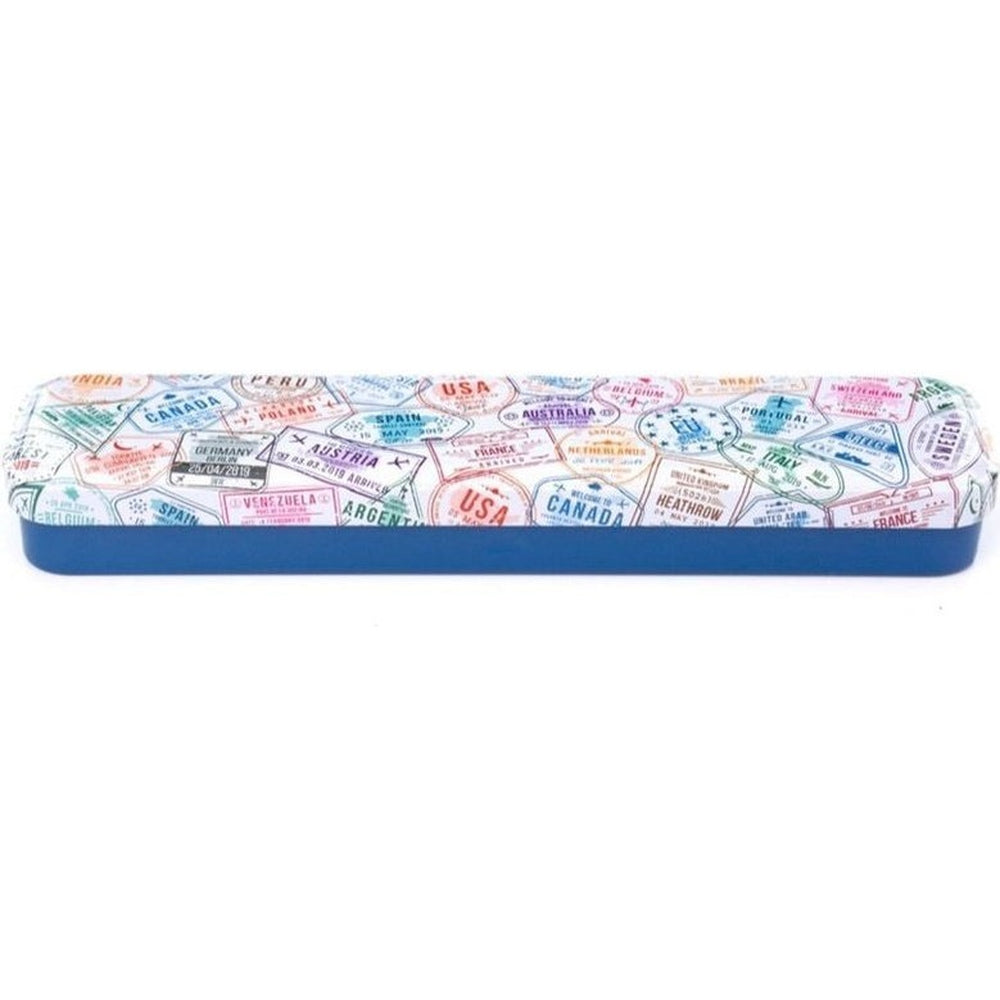 Retro Kitchen Carry Your Cutlery Case - Passport Stamps