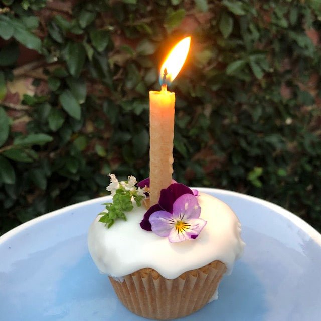 A Cupcake with Birthday Candle from the Chittering Candle Company