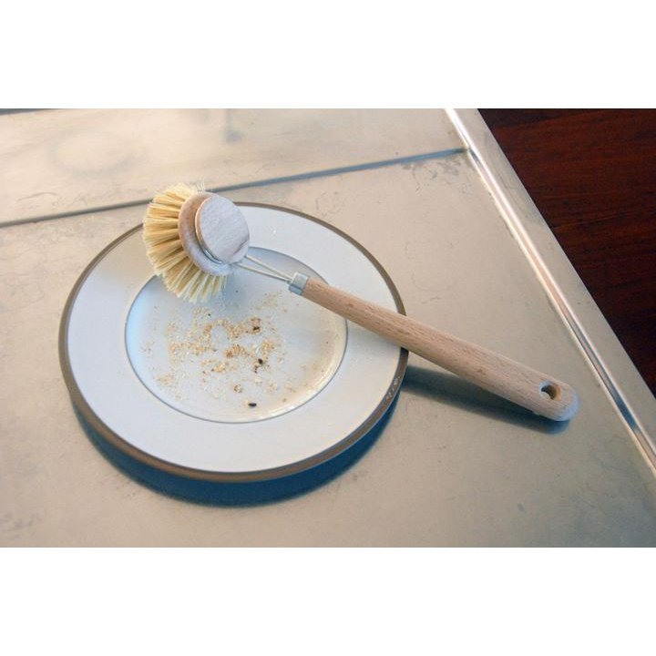 Wooden Dish Brush With Replaceable Head Made From Natural Vegetable Fibres