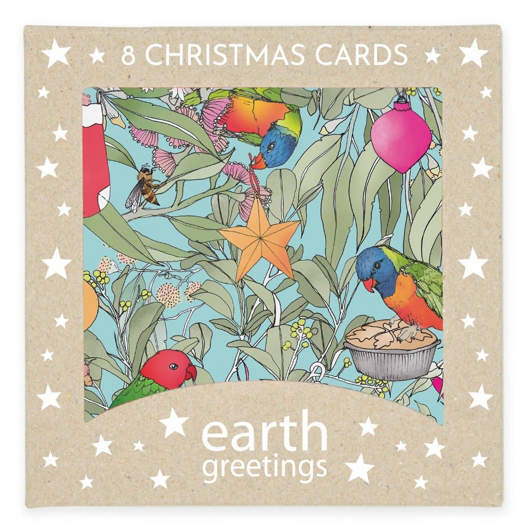 Earth Greetings Pack of 8 Christmas Cards - Christmas Chorus