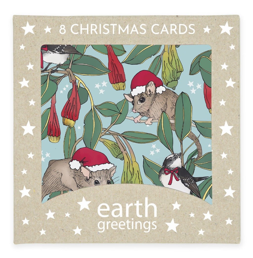 Earth Greetings Pack of 8 Christmas Cards - Festive Forest